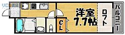 ハッピーハウス川西 1Kの間取図画像