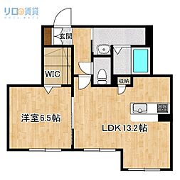 サカセ川ハイツA 1LDKの間取図画像