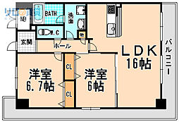メイプルコート宝塚 2LDKの間取図画像