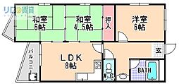 和田ビル 3LDKの間取図画像