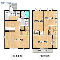 宝塚市伊孑志2丁目タウンハウス 3LDKの間取図画像