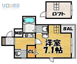 ONLYONE小花 ワンルームの間取図画像