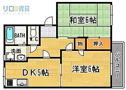 フレグランス宝塚2 2DKの間取図画像