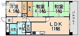 ノイハウス宝塚 3LDKの間取図画像