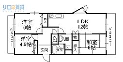 アクティハイツ宝塚 3LDKの間取図画像