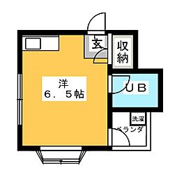 カシオペア赤羽 3階ワンルームの間取り