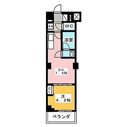 コンフォリア志村坂上 2階1DKの間取り