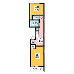 パレス内田7号館 1SKの間取図画像