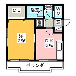 アドレ志茂 1DKの間取図画像