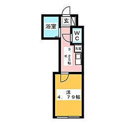 フォルターナ王子 1Kの間取図画像