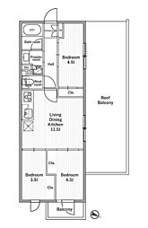 nidoMOTOHASUNUMA 3LDKの間取図画像