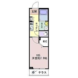 メゾンディアナ 1Kの間取図画像