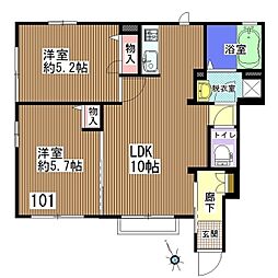 ステラート 2LDKの間取図画像