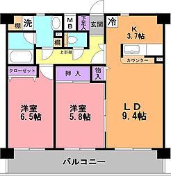 パシフィックホームズ 2LDKの間取図画像