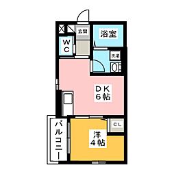 Parc IkedaI 3階1DKの間取り