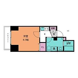 プレール・ドゥーク南千住 1Kの間取図画像