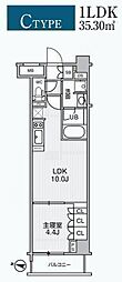 Alivis綾瀬 1LDKの間取図画像