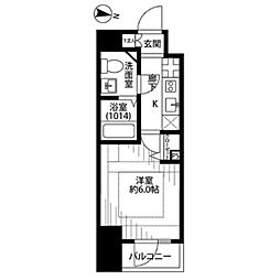 プレール・ドゥーク東京EAST 1Kの間取図画像