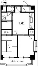 榎本ハイデンス 2DKの間取図画像