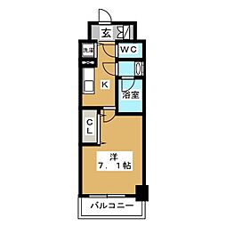 dips北千住 1Kの間取図画像
