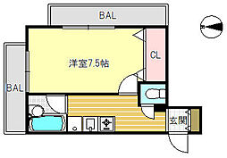 ベルメゾンK・Y 1Kの間取図画像