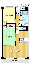 ステーションプラザ2 2LDKの間取図画像