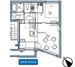 クールラージュコート 3階1LDKの間取り