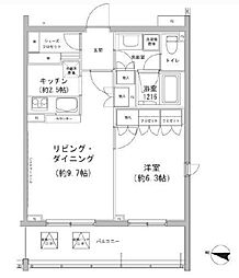 ヒューリックコート雪が谷 4階1LDKの間取り