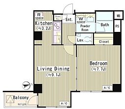 Court Hatsudai 2階1LDKの間取り