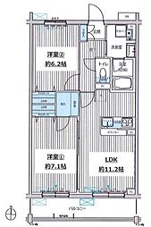 SYNCHRONICITY　Musashino 2階2LDKの間取り