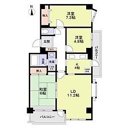 プレジール桜 1階3LDKの間取り