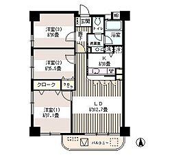 サンハイム 3LDKの間取図画像