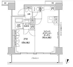 パークハビオ渋谷本町レジデンス 1LDKの間取図画像