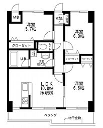 スペリオコート狛江 3LDKの間取図画像