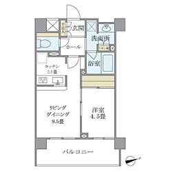 プレミアコンフォート西荻窪 1LDKの間取図画像