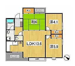 テールデイフ1 3LDKの間取図画像