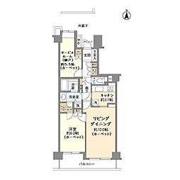 パーク・ハイム雪が谷 1SLDKの間取図画像