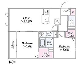 Paseo荻窪 2LDKの間取図画像