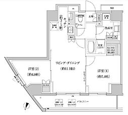 パークハビオ渋谷本町レジデンス 2LDKの間取図画像