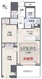クロスエアタワー 2LDKの間取図画像