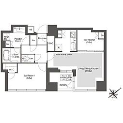 コンフォリア新中野 2LDKの間取図画像