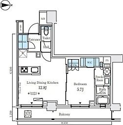 ウエリスアーバン中野坂上 1LDKの間取図画像