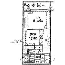 グランホース世田谷レジデンス 1LDKの間取図画像