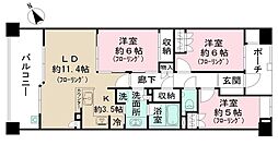 武蔵野ガレリアルーチェテラッツァ 3LDKの間取図画像