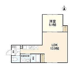 ウェルスクエアイズム下北沢 1LDKの間取図画像