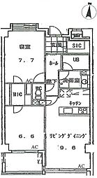クールセリシエ 2LDKの間取図画像