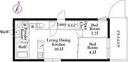 CASA PIAZZA 桜新町 2LDKの間取図画像