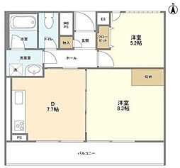 渓山館 2DKの間取図画像