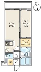 S-RESIDENCE駒場東大前 1LDKの間取図画像