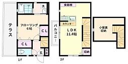 Kハウス2 1LDKの間取図画像